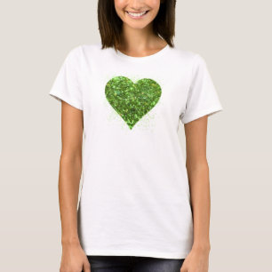 T-shirt Saint Patrick's day, coeur vert irlandais scintill
