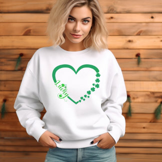 T-shirt Saint Patrick's Day Heart - Lucky Irish Clovers