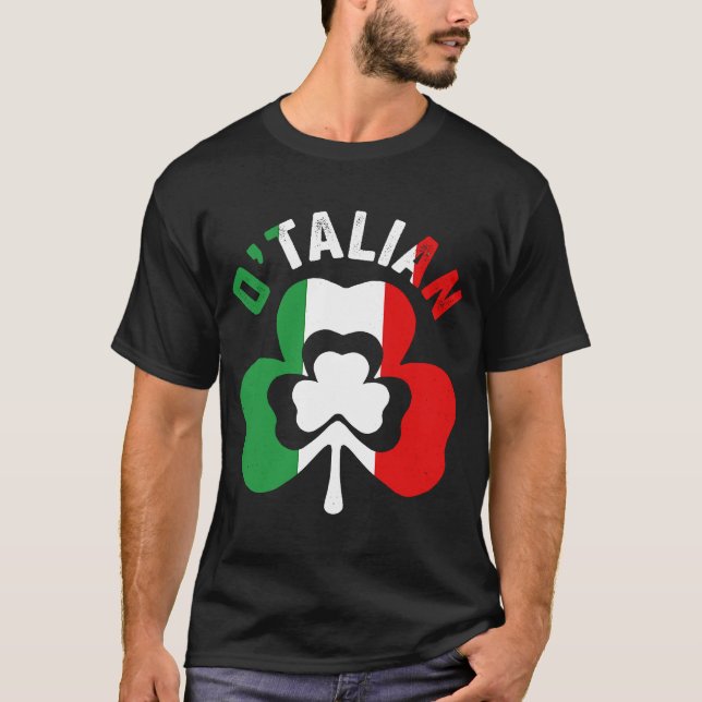 T-shirt Saint-Patricks Day Irlandais Italien O'talian (Devant)