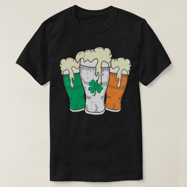 T-shirt Saint Patricks Day Irlande Drapeau Bière Patty D (Design devant)