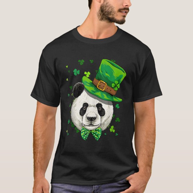 T-shirt Saint Patrick'S Day Leprechaun Giant Panda Bear Sh (Devant)