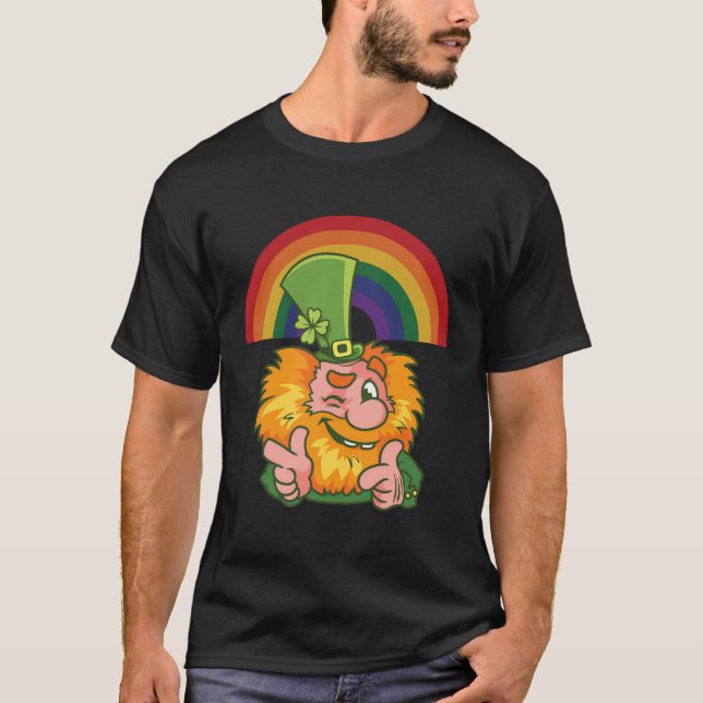 T-shirt Saint Patrick'S Day Rainbow Leprechaun (Devant)
