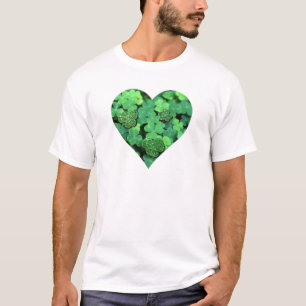 T-shirt Saint-Patties Day, shamrock vert, Coeurs irlandais