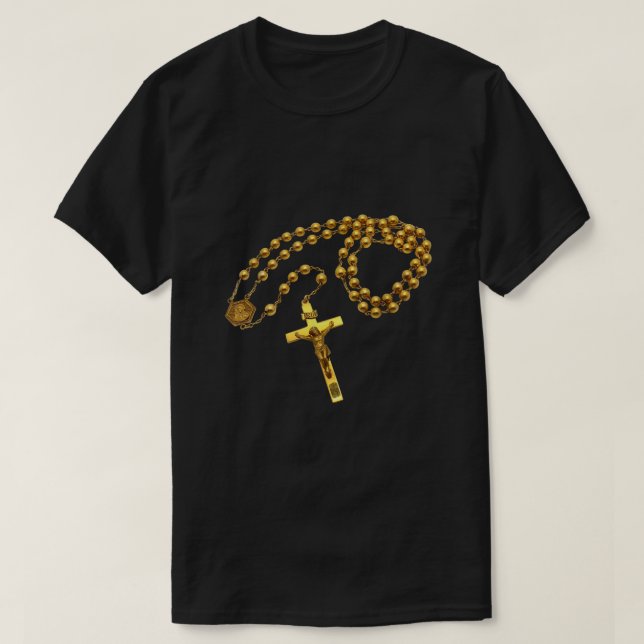 T-shirt Saint Rosaire perles religion catholique foi Mama  (Design devant)