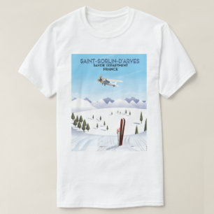 T-shirt Saint-Sorlin d'Arves France affiche de ski
