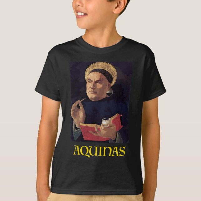 T-shirt Saint Thomas d'Aquin Peinture catholique (Devant)