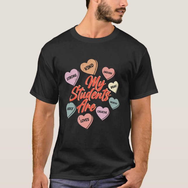 T-shirt Saint Valentin Affirmations positives Coeur Enseig (Devant)