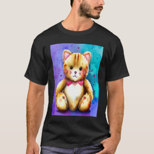 T-shirt Saint-Valentin Amour Coeur Chat Teddy Petite Amie 