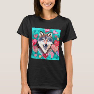 T-shirt Saint Valentin Amour Coeur mignon Wolf Girlfriend