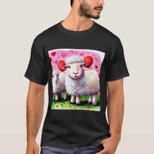 T-shirt Saint-Valentin Amour Coeur Mouton Girlfriend Fianc