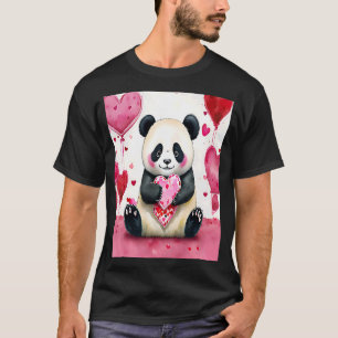T-shirt Saint Valentin Amour Coeur Panda Girlfriend Fiance