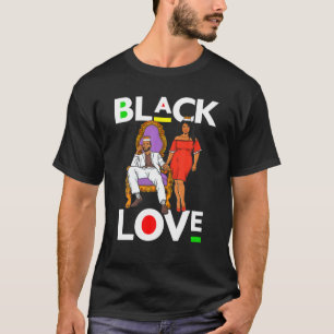 T-shirt Saint Valentin Amour noir Melanin King Queen Sist