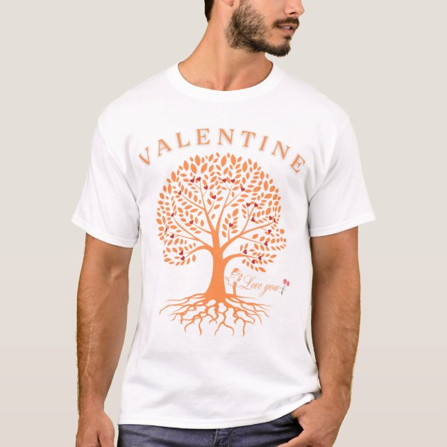 T-shirt Saint Valentin Arbre Graphique Tee (Devant)