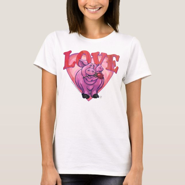 T-shirt Saint Valentin au cochon (Devant)