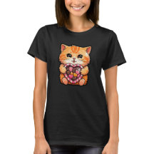 Saint Valentin Chat : Cute Kitty avec un coeur