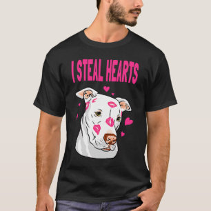 T-shirt Saint Valentin Chiens Coeurs Baiser Lèvres Bull Te