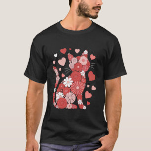 T-shirt Saint-Valentin Cœur Amour Mignon Amoureux de Chat