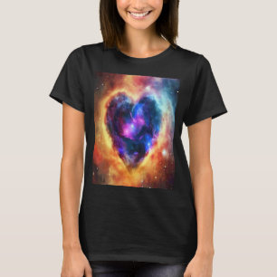 T-shirt Saint-Valentin Cœur d'Amour Galaxie Petite Amie Fi