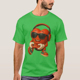 T-shirt Saint-Valentin Cœur Gamer Jeux Vidéo Garçons Homme