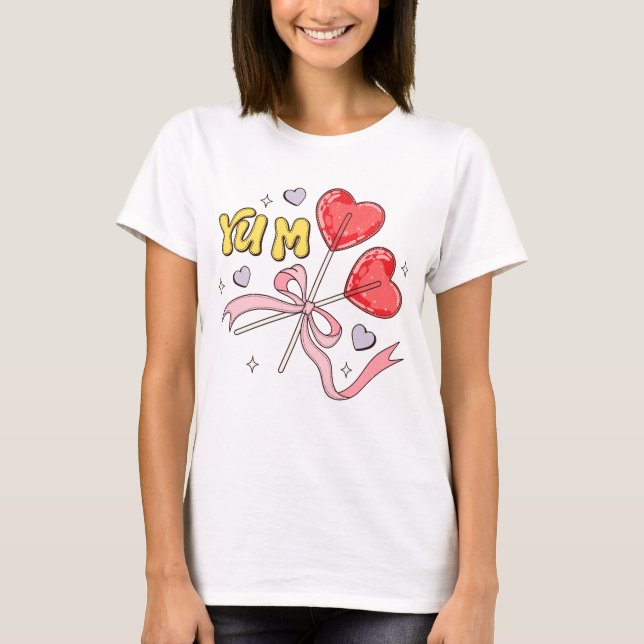 T-shirt Saint Valentin Coeur Lollipop (Devant)