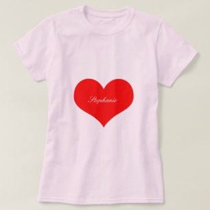 T-shirt Saint-Valentin Coeur Rouge Rose Monogramme mignon