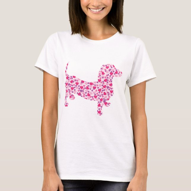 T-shirt Saint Valentin Dachshund (Devant)