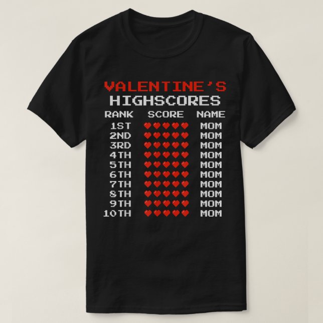 T-shirt Saint Valentin Enfants Garçons Retro Jeux Vidéos D (Design devant)