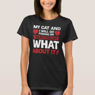 T-shirt Saint-Valentin Hommes Moi Mon Chat Et Moi Pêchant