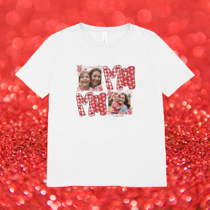 T-shirt Saint-Valentin Maman et Enfant Cœurs à Carreaux Ro