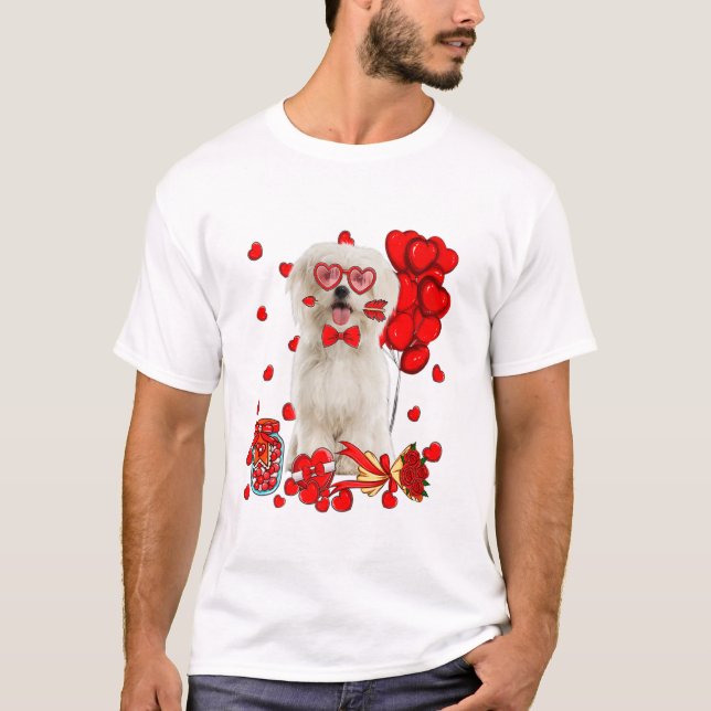 T-shirt Saint Valentin Mignonne Maltese (Devant)