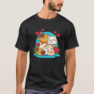 T-shirt Saint-Valentin Mignons Chats Amour Petit Ami Petit