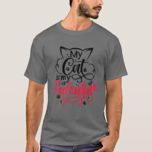 T-shirt Saint Valentin Mon chat est mon Valentine Funny Ch