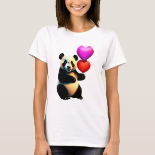 T-shirt Saint Valentin, Panda & Heart Balloon, Saint Valen
