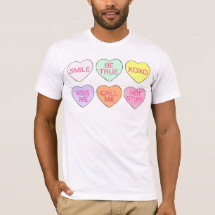 T-shirt Saint Valentin Pastel Candy Coeurs de conversation