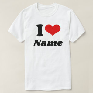 T-shirt Saint-Valentin personnalisable Je t'aime Cœur Pers
