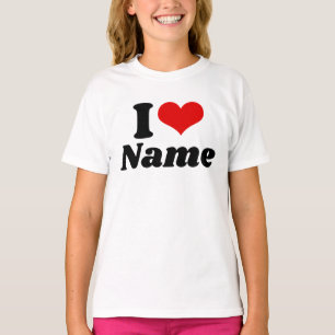 T-shirt Saint-Valentin personnalisable Je t'aime Cœur Pers