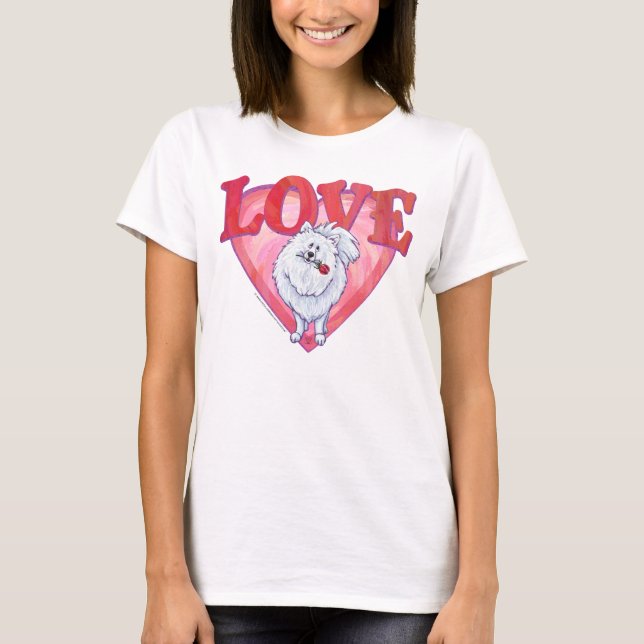 T-shirt Saint Valentin Poméranie Blanche (Devant)