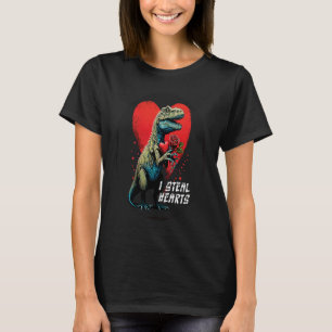T-shirt Saint-Valentin Rex Dino Je vole des cœurs Hommes F