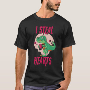 T-shirt Saint Valentin Rex Dinosaur I Steal Hearts 1