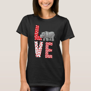 T-shirt Saint-Valentin Rhinocéros Amour Saint-Valentin Cœu
