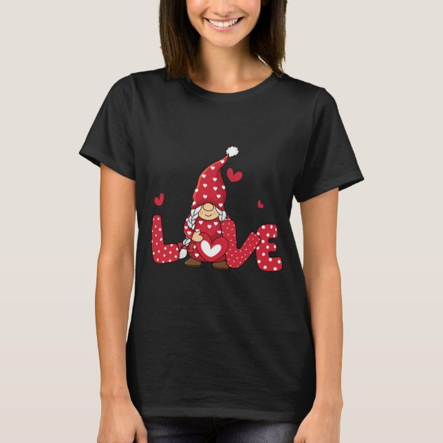 T-shirt Saint Valentin Trois Gnomes tenant le léopard du c (Devant)