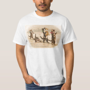 T-shirt Saint-Valentin victorienne vintage de chatons de