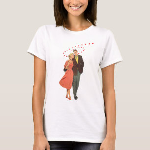 T-shirt Saint Valentin vintage, Coeurs Romantiques Floatin