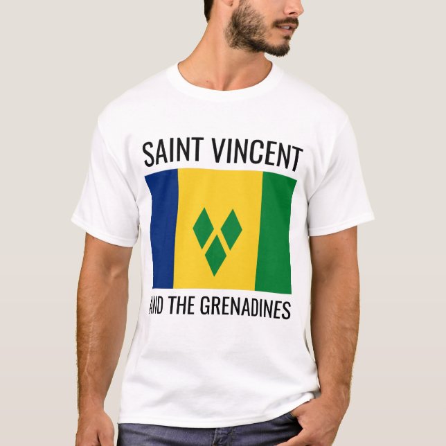 T-shirt Saint-Vincent-et-les Grenadines / Drapeau du monde (Devant)