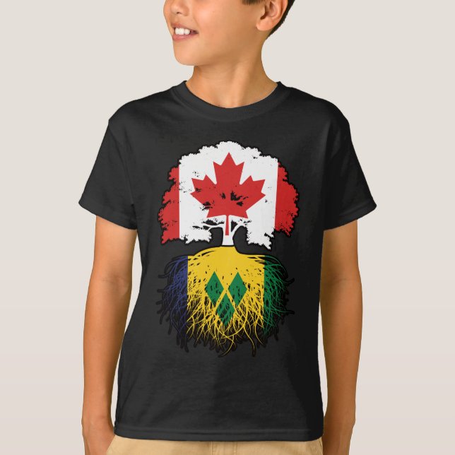 T-shirt Saint-Vincent-Vindan, racine canadienne de l'arbre (Devant)