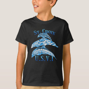 T-shirt Sainte-Croix USVI Vacation Tribal Dolphins