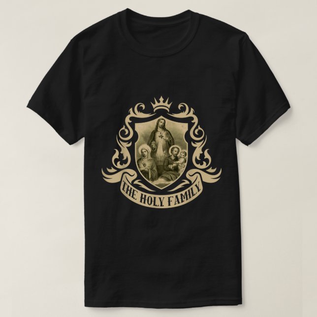 T-shirt Sainte Image Famille Catholique Sagrada Familia Jo (Design devant)