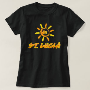 T-shirt Sainte-Lucie jaune et orange vif