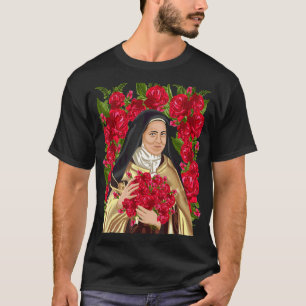 T-shirt Sainte Thérèse de Lisieux Fleur Rose Chrétienne Ca