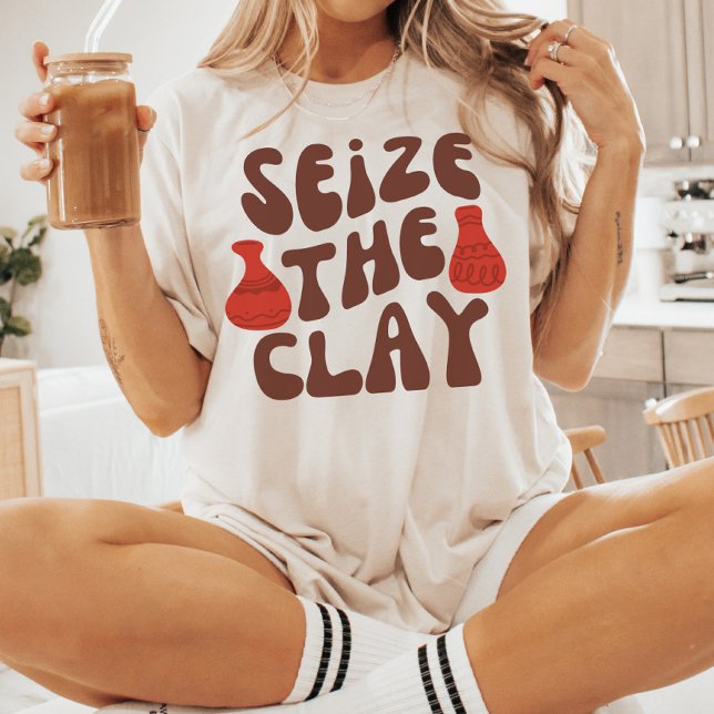 T-shirt Saisir L'Argile, Amoureux De La Poterie, Artiste E (Créateur téléchargé)